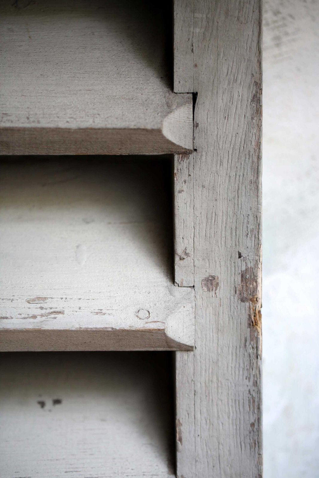 Antique French Louvre Shutter Distressed Grey Painted Wood Architectural Salvage photo vintage