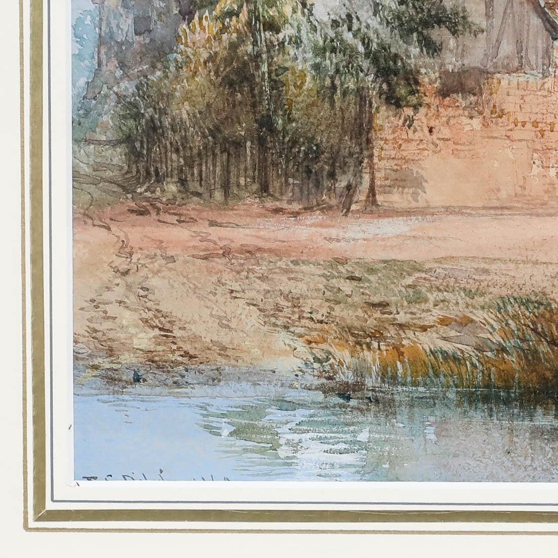Thomas R. Colman Dibdin (1810 1893) Mid 19th Century Watercolour, The Pond photo vinterior