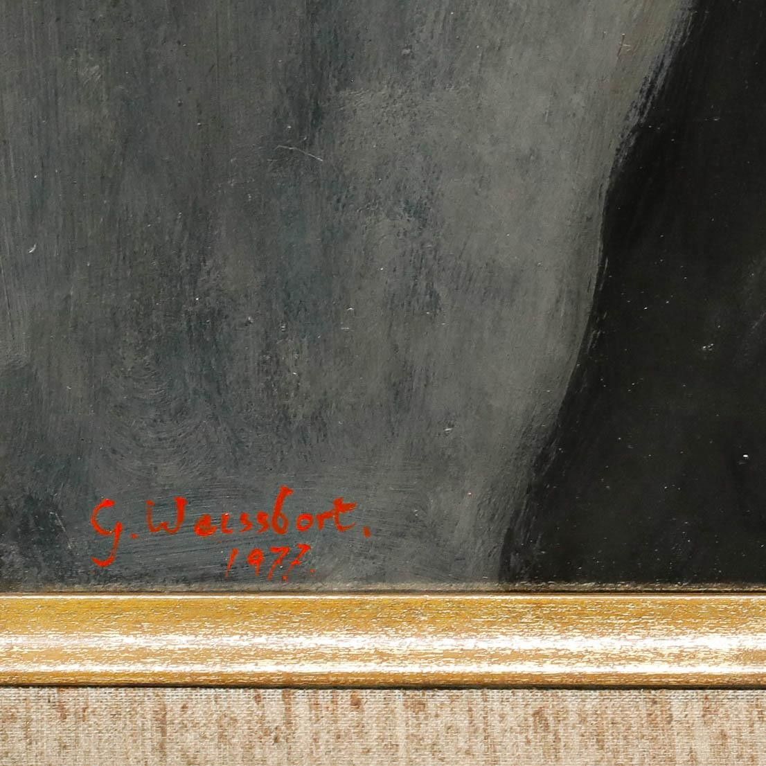 George Weissbort (1928 2013) 20th Century Oil, Black Tie photo vinterior
