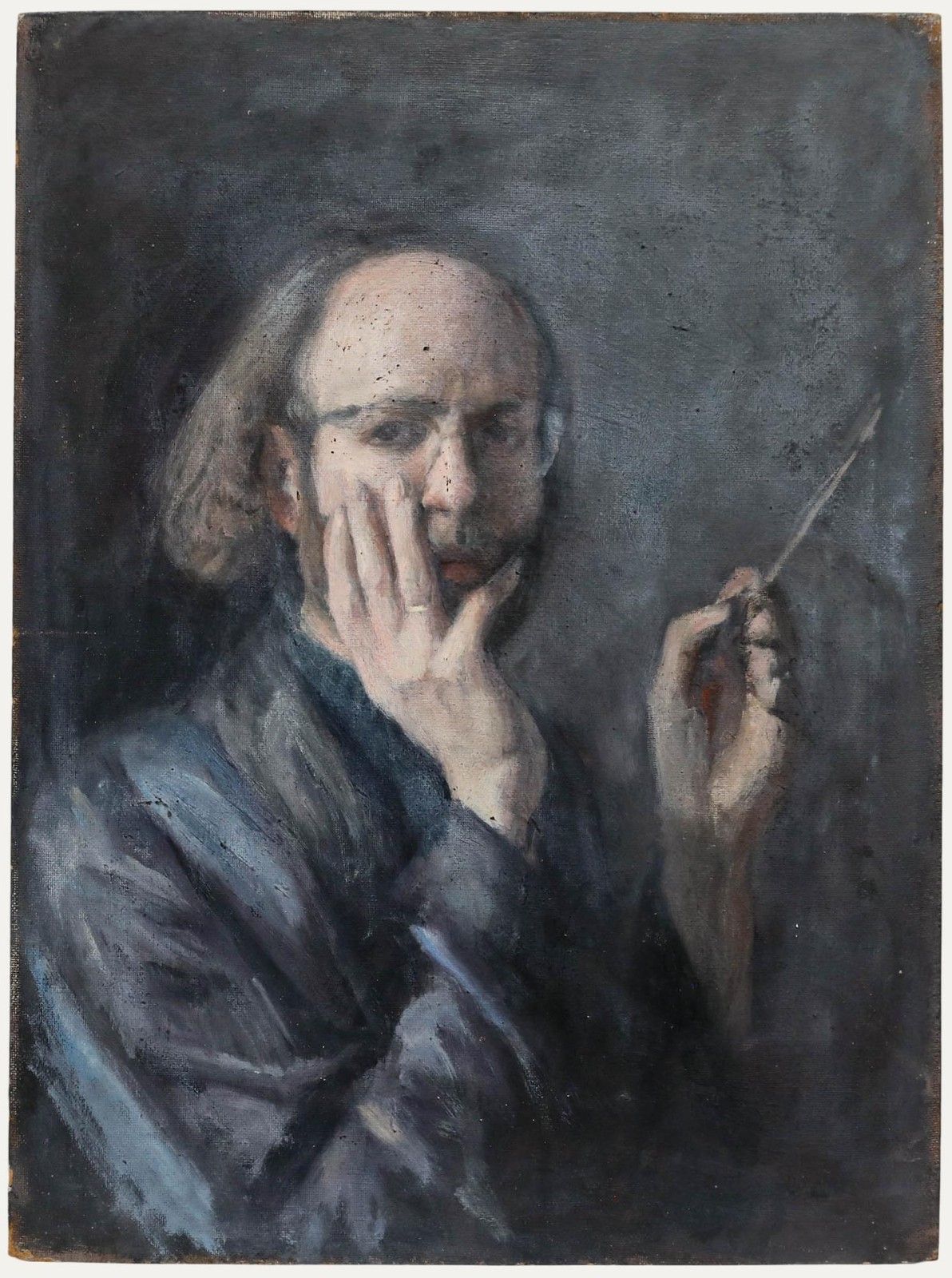 George Weissbort (1928 2013) 20th Century Oil, Self Portrait With Paintbrush