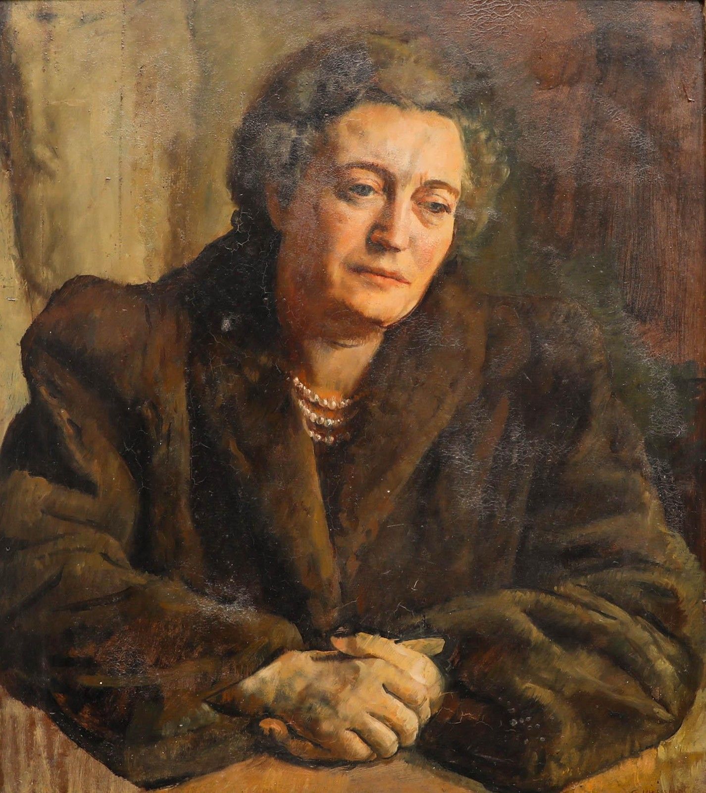 George Weissbort (1928 2013) Mid 20th Century Oil, Lady In Fur photo furniture