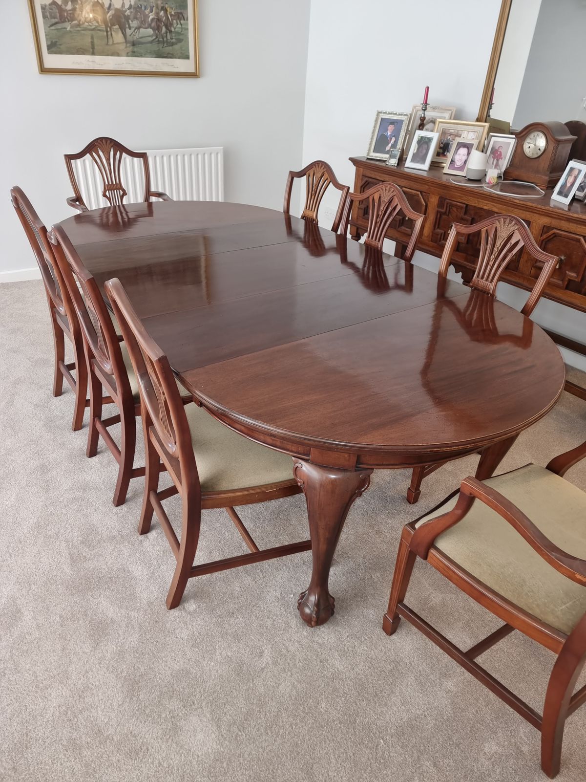 Dining Table And 10 Chairs, 19th Century   Chippendale Style photo 1100.0