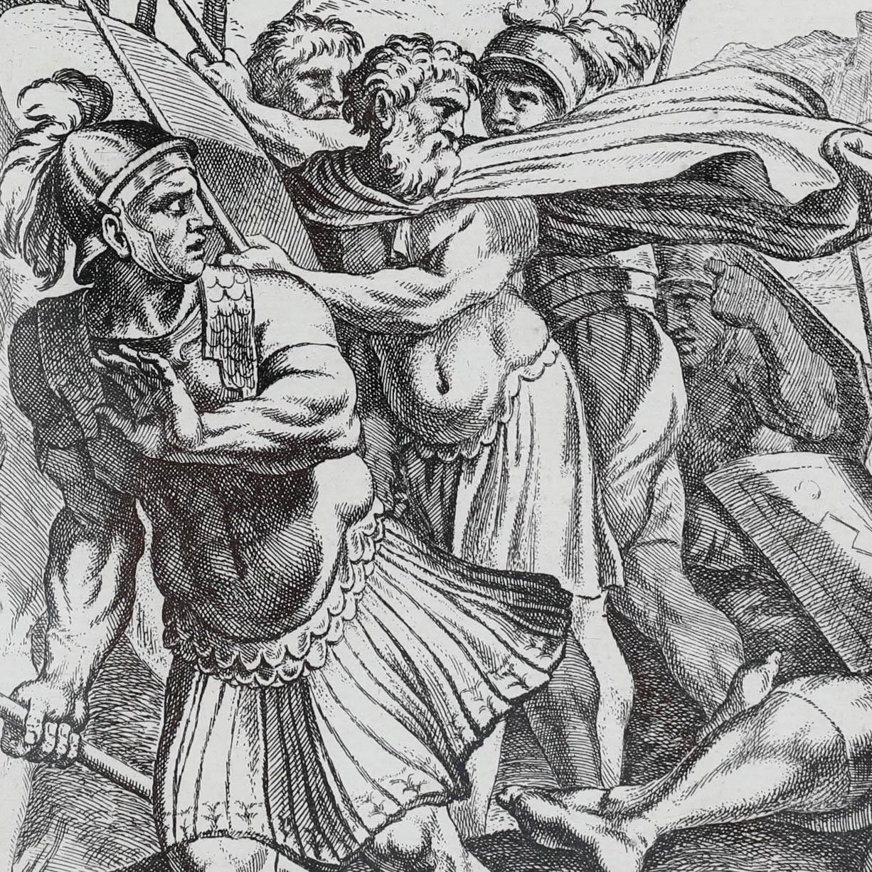 Nicolas Chaperon (1612 1656) After Raphael Engraving, David And Goliath photo 195.0
