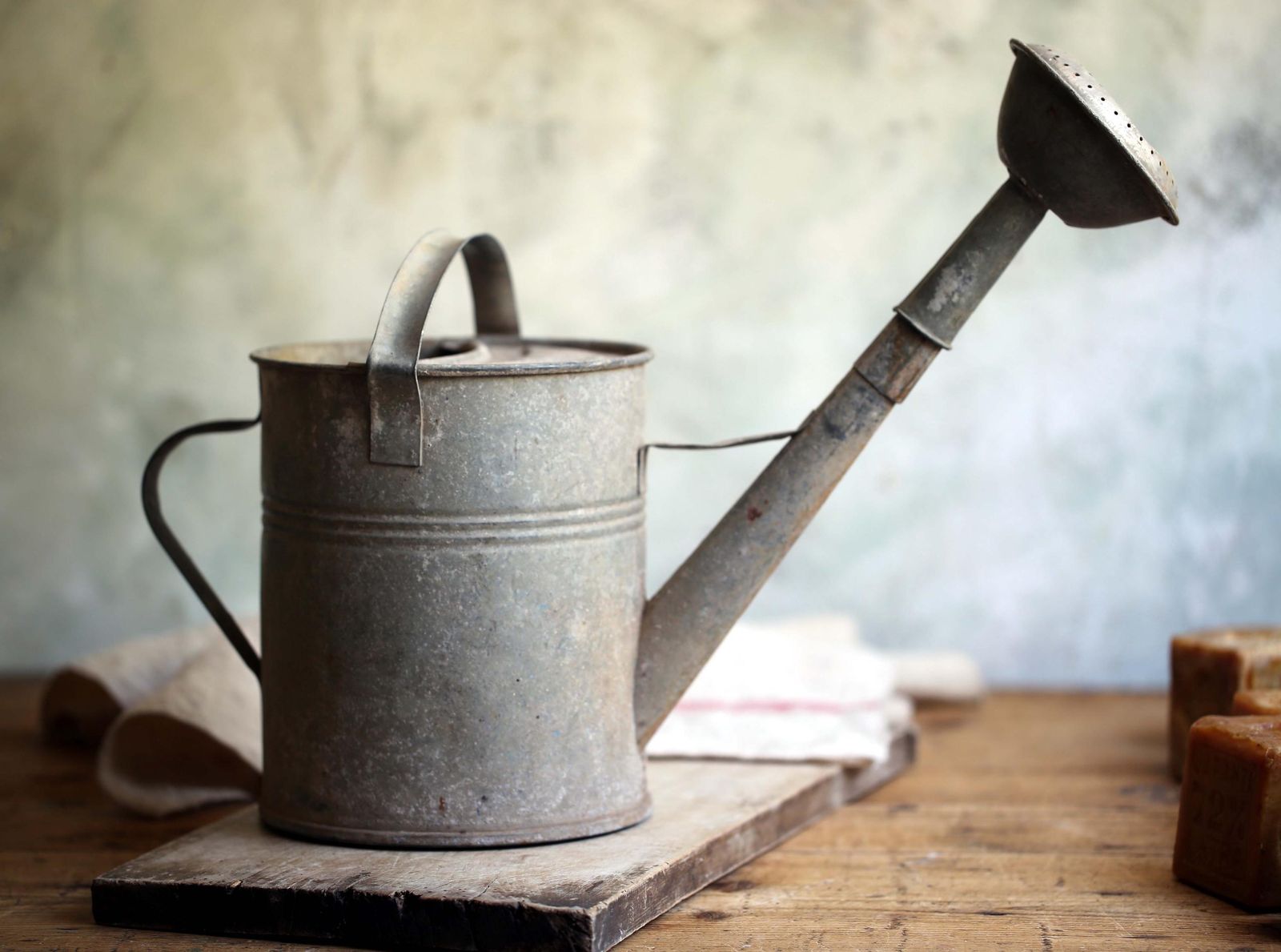 Antique French Zinc Watering Can photo furniture
