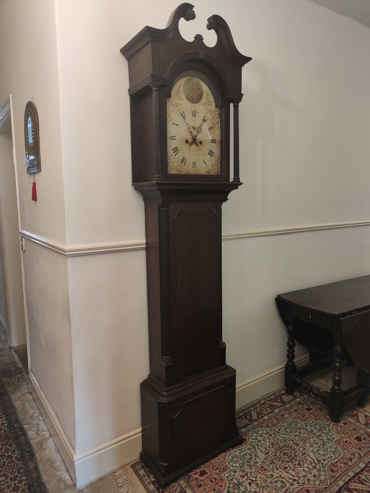 Antique Longcase Grandfather Clock Isaac Court Of Henley In Arden