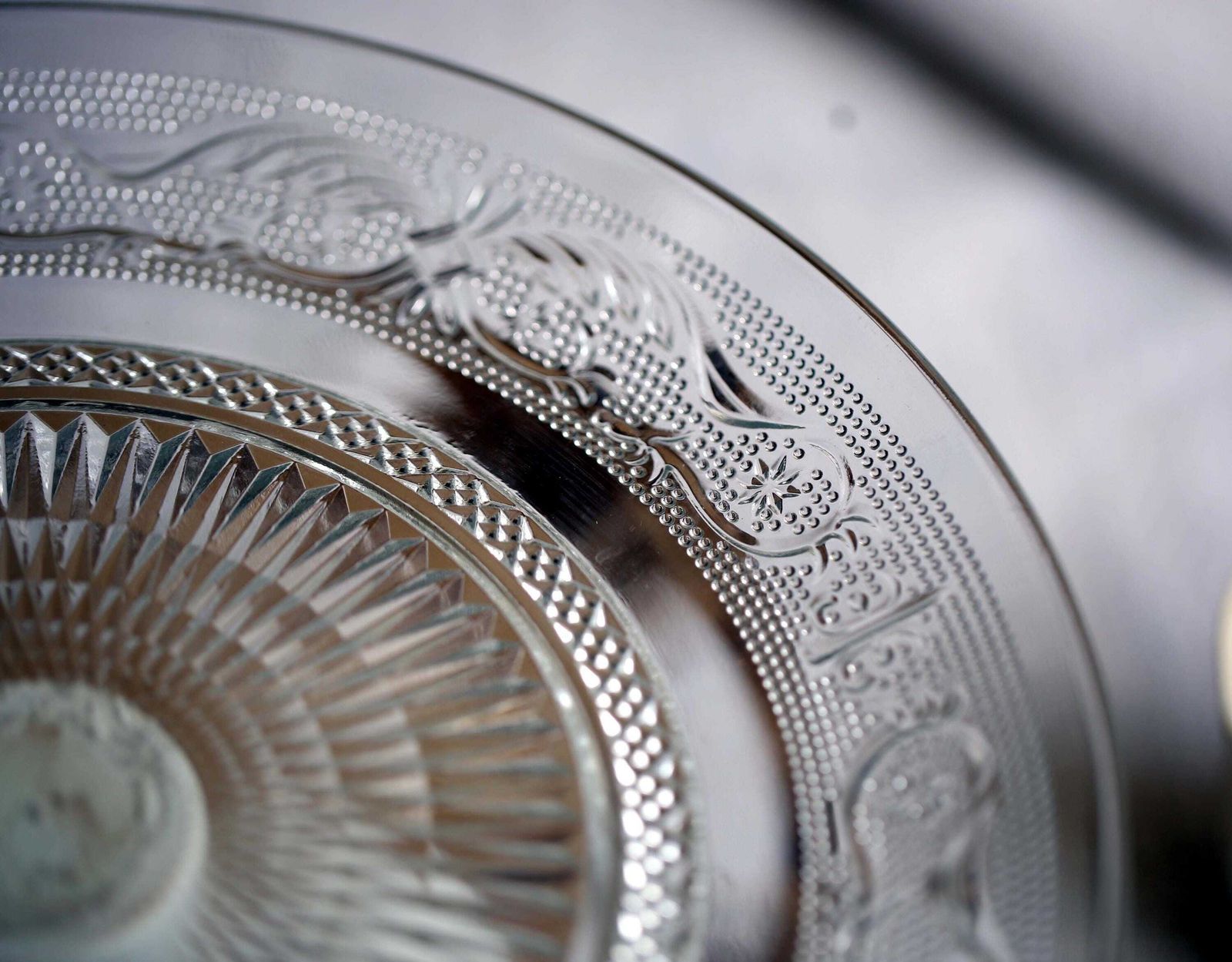 French Pressed Glass Pedestal Cake Stand White Footed Candy Stand Compote photo vinterior