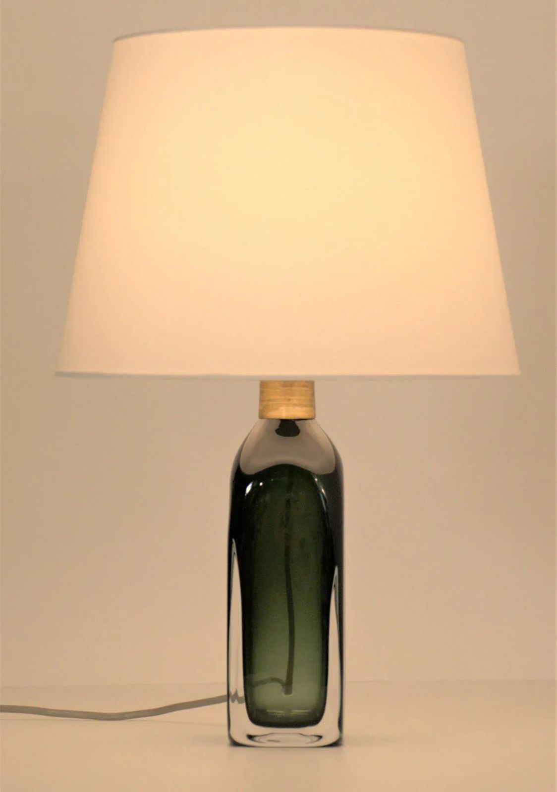 Doublecoated Blue Green Glass Table Lamp By Carl Fagerlund For Orrefors, 1950s photo for sale