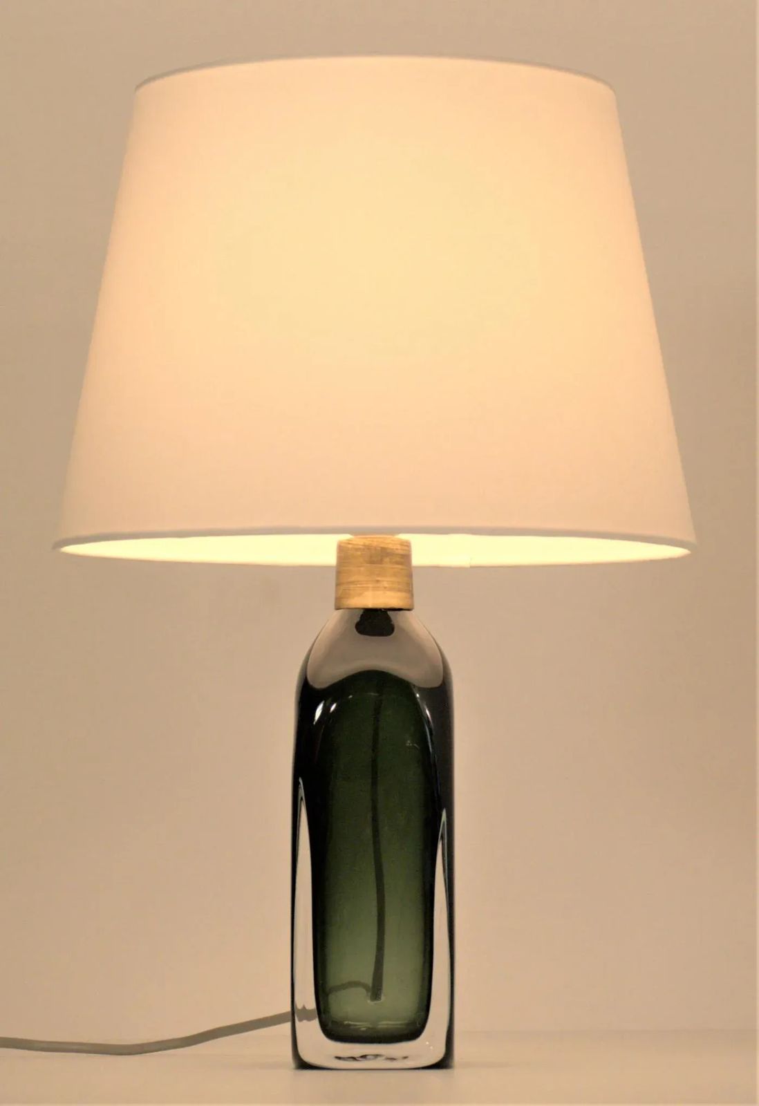 Doublecoated Blue Green Glass Table Lamp By Carl Fagerlund For Orrefors, 1950s photo Lighting