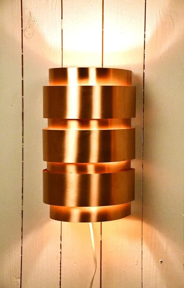 Swedish Model V155 Sconces In Copper By Hans Agne Jakobsson For Hans Agne Jakobsson Ab, 1950s, Set Of 2 photo for sale