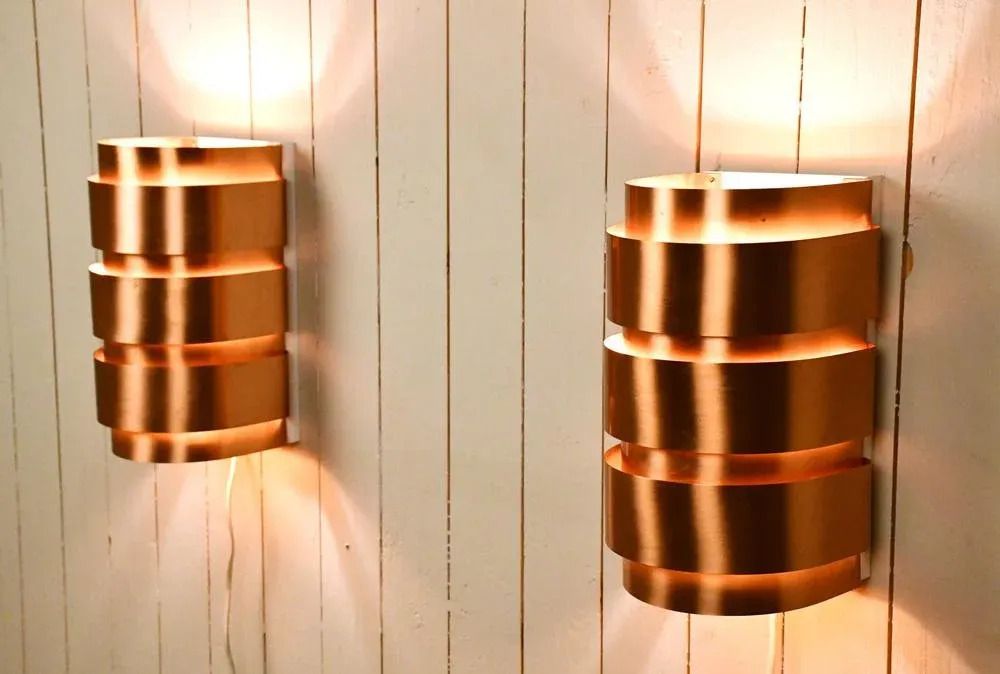 Swedish Model V155 Sconces In Copper By Hans Agne Jakobsson For Hans Agne Jakobsson Ab, 1950s, Set Of 2 photo 2557.0