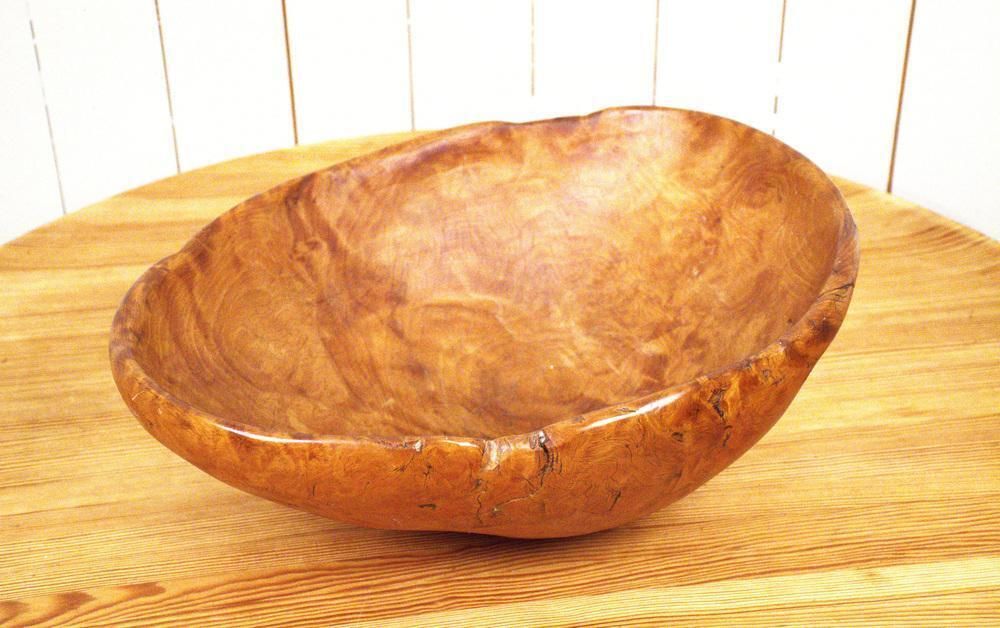 Large Swedish Folklore Birch Burl Wooden Bowl, 1890s photo furniture