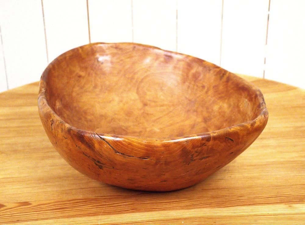 Large Swedish Folklore Birch Burl Wooden Bowl, 1890s photo buy