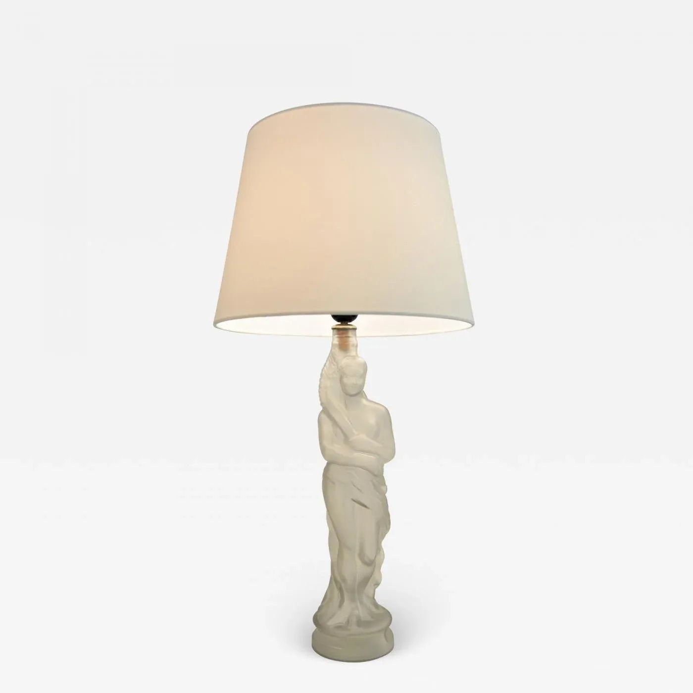 photo furniture Art Nouveau Art Deco Frosted Glass Table Lamp In The Style Of Lalique