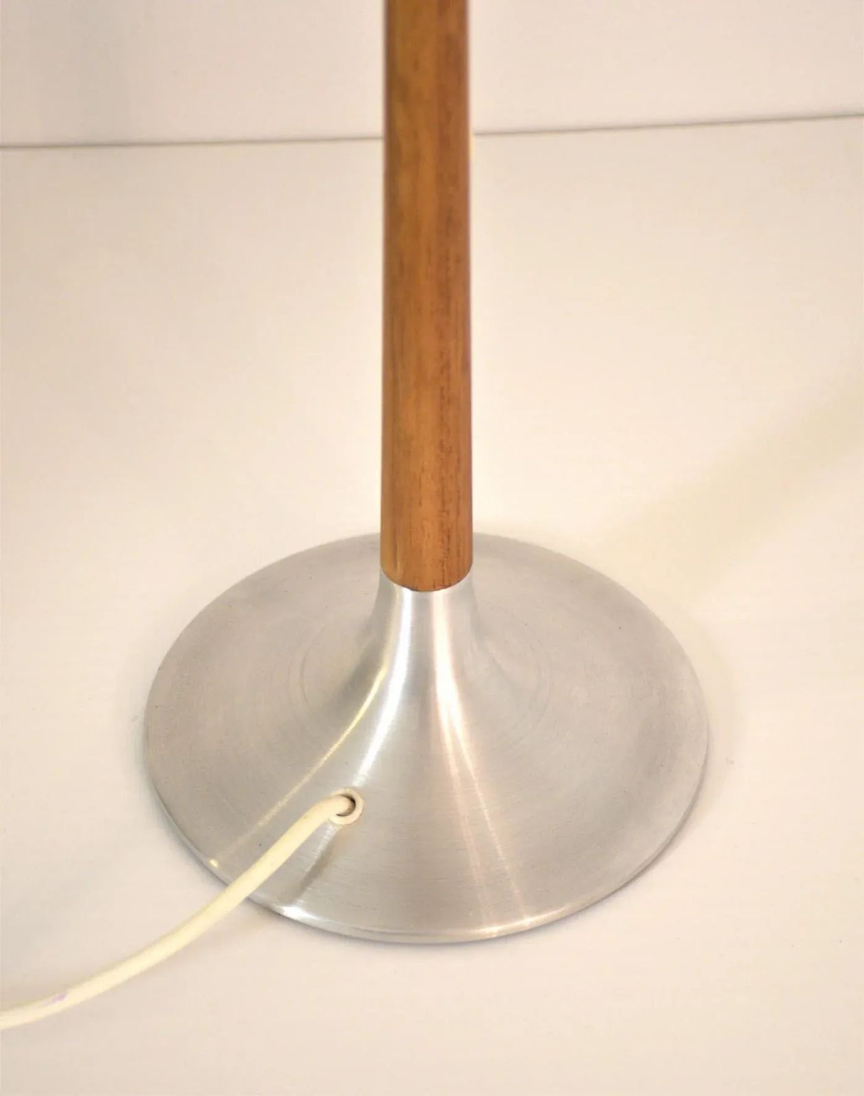 Large Teak And Brushed Aluminium Table Lamp By Svend Aage Holm Sörensen For Asea, 1950s photo vintage