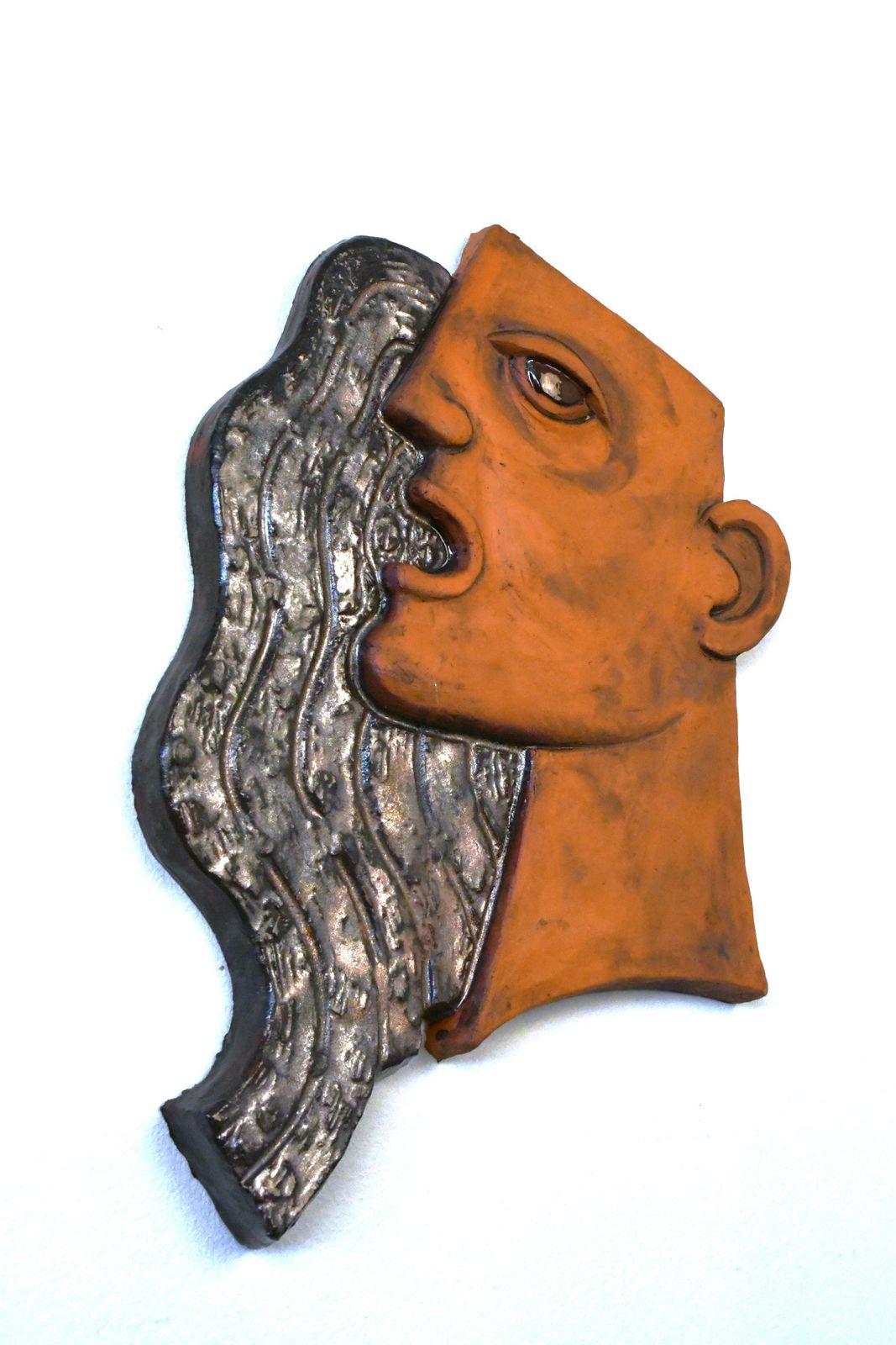 Large Swedish Art Deco Style Ceramic Wall Relief By Lars Bergsten, 1980s photo vintage