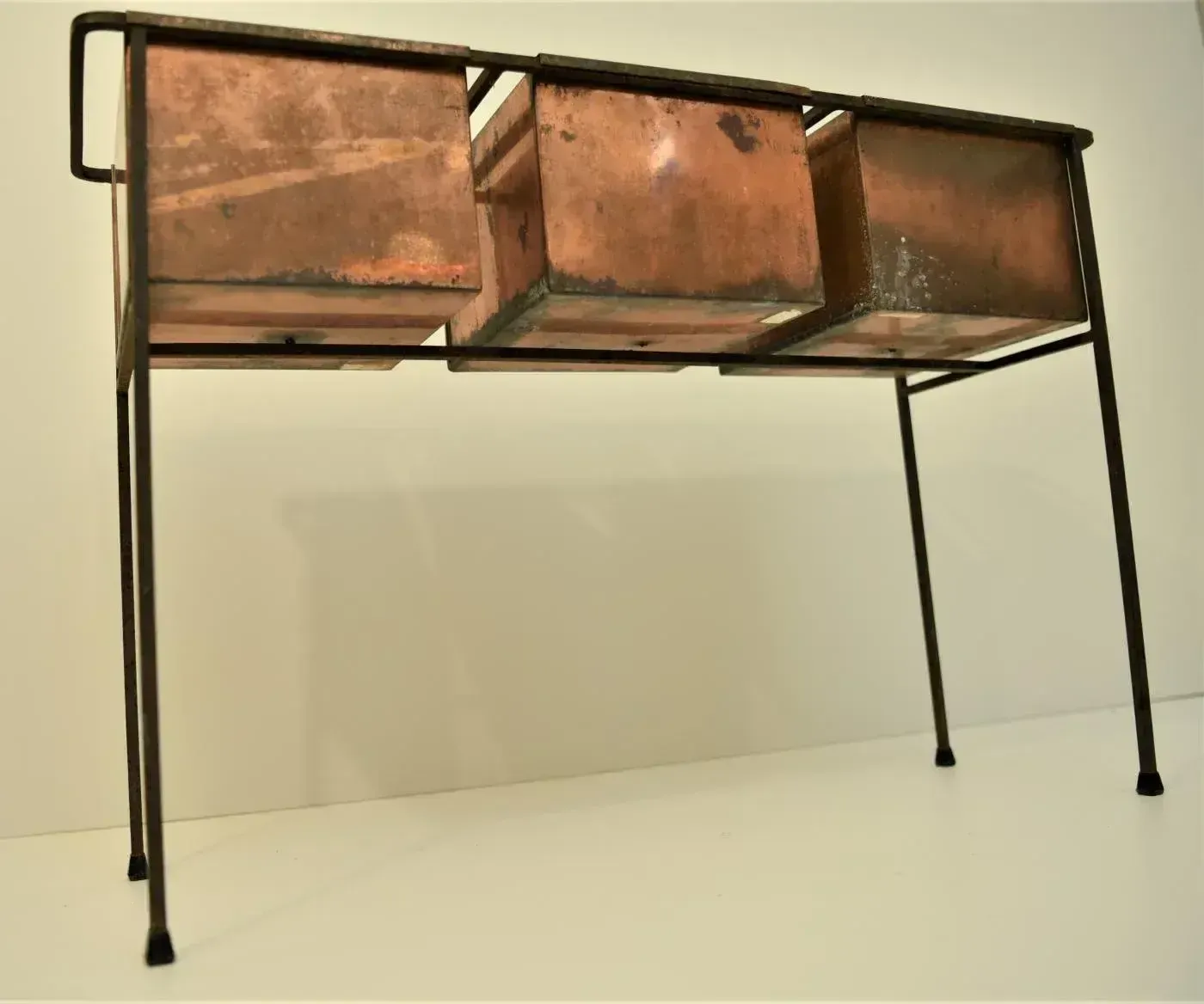 2106.0 Swedish Copper And Wrought Iron Flower Planter By Hans Agne Jakobsson, 1950s photo