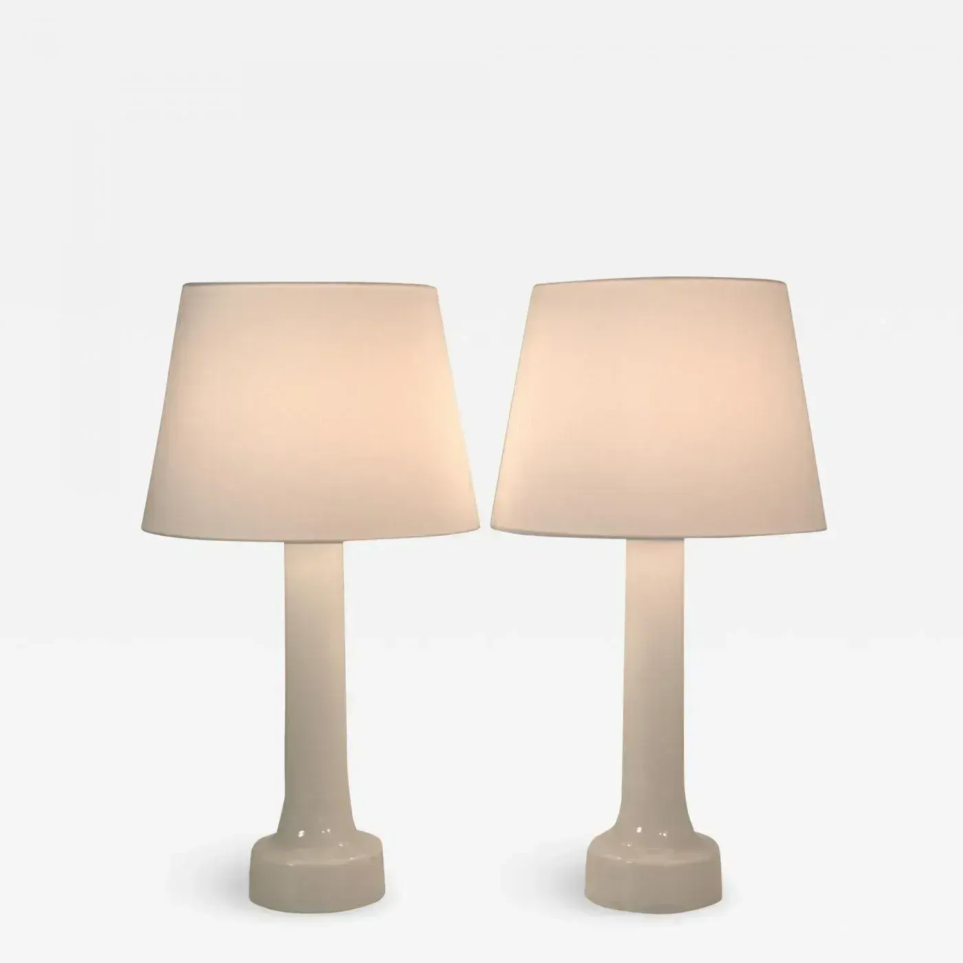 Large Art Glass Table Lamps By Bergboms, Sweden, 1960s, Set Of 2 photo vintage