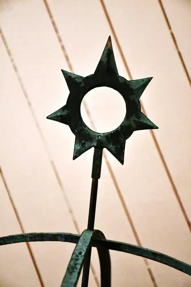 Large Swedish Garden Wrought Copper Sundial, 1950s photo buy