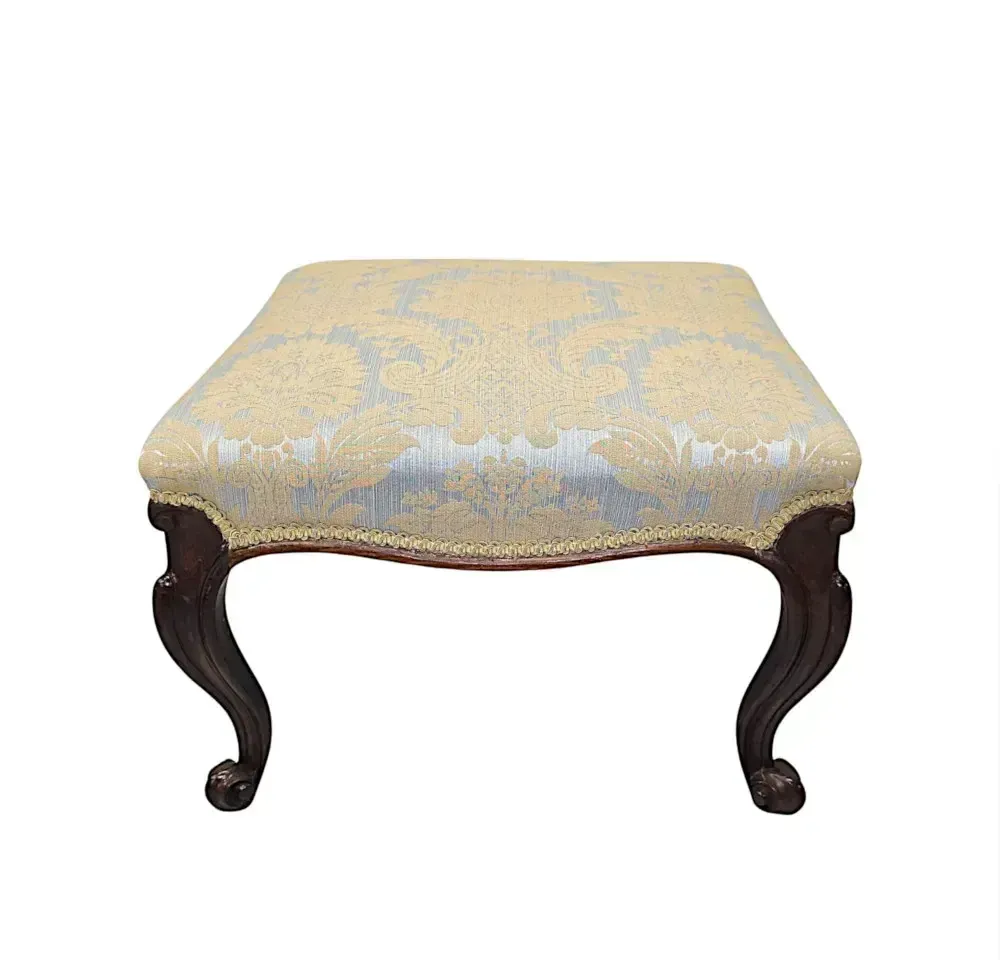 A Stunning Fully Restored 19th Century Cabriole Leg Foot Stool photo furniture