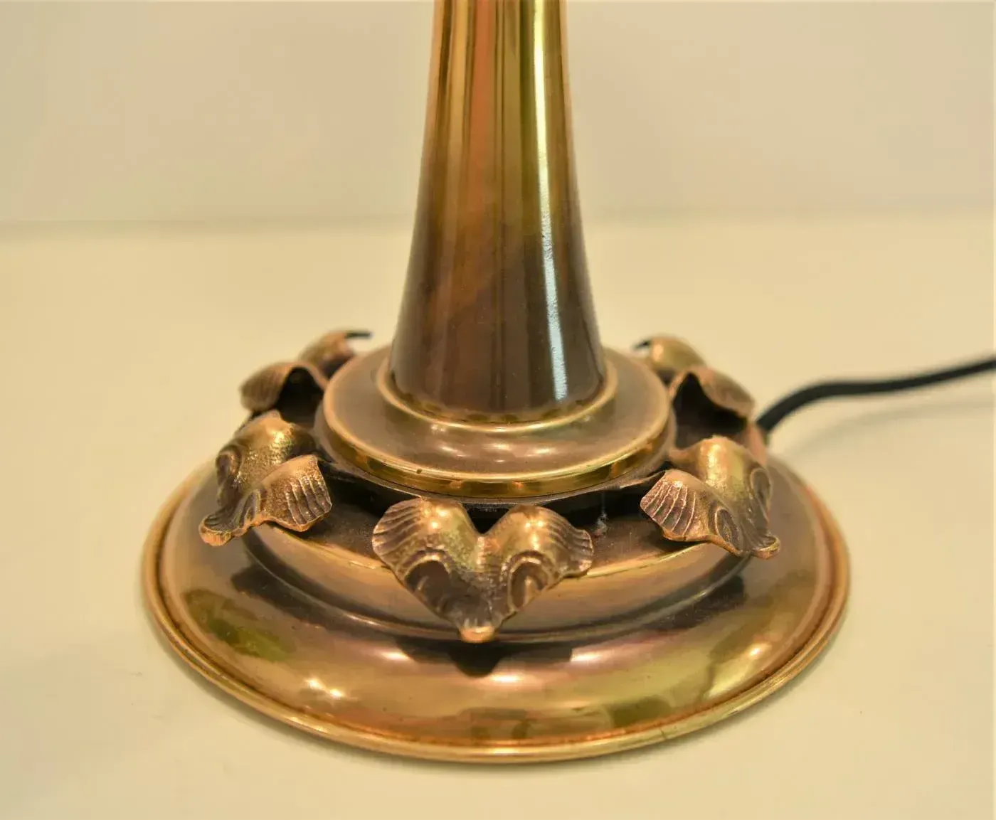 Art Nouveau Bronze And Frosted Glass Table Lamp, 1950s photo buy