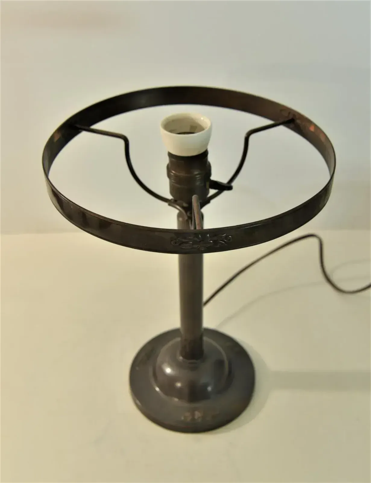 photo for sale Swedish Grace Copper And Glass Table Lamp, Sweden, 1920s