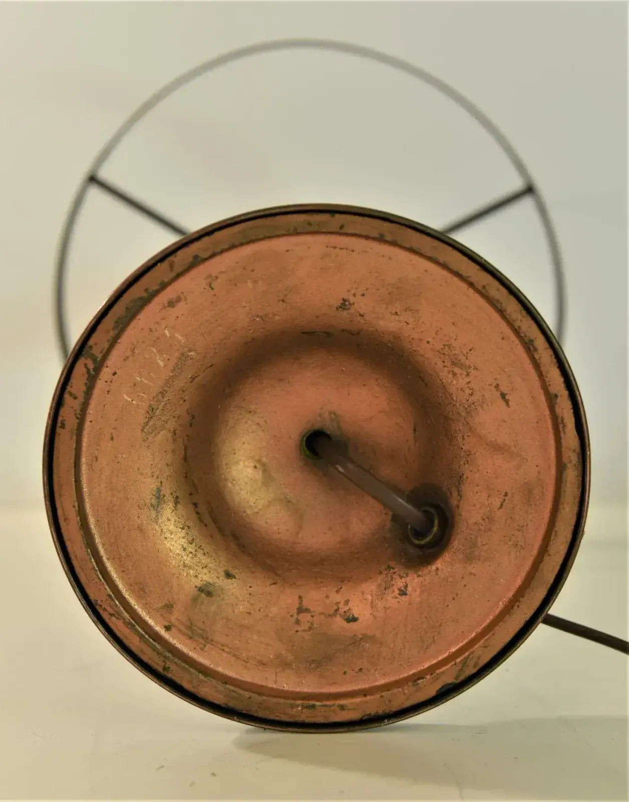 1155.0 Swedish Grace Copper And Glass Table Lamp, Sweden, 1920s photo