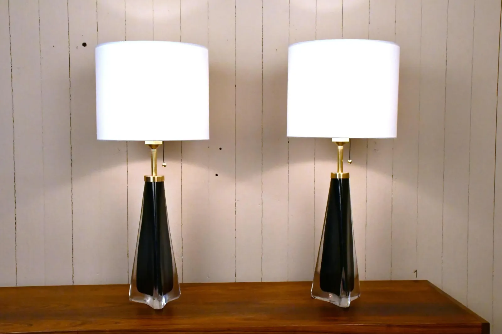 Large Swedish Art Glass Model Rd1319 Table Lamps By Carl Fagerlund For Orrefors, 1950s, Set Of 2 photo vinterior