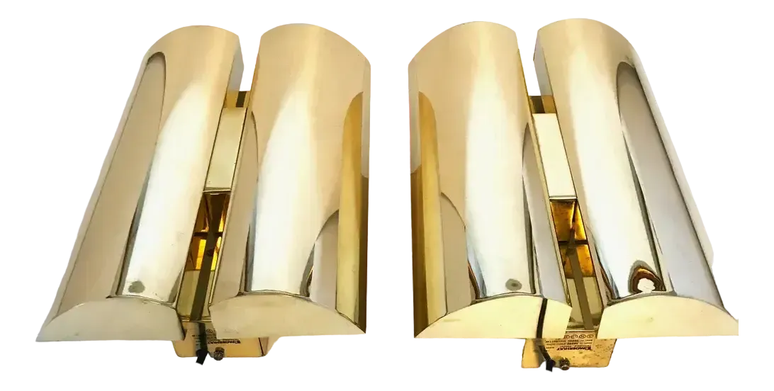 Swedish Brass Sconces From Fagerhult Belysning, 1980s, Set Of 2