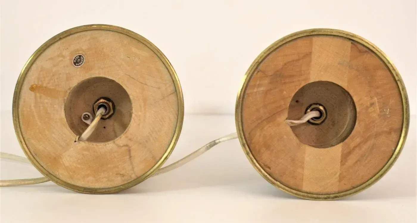 photo furniture Modern Swedish Teak And Brass Table Lamps, Made In Denmark For Bergboms, Set Of 2