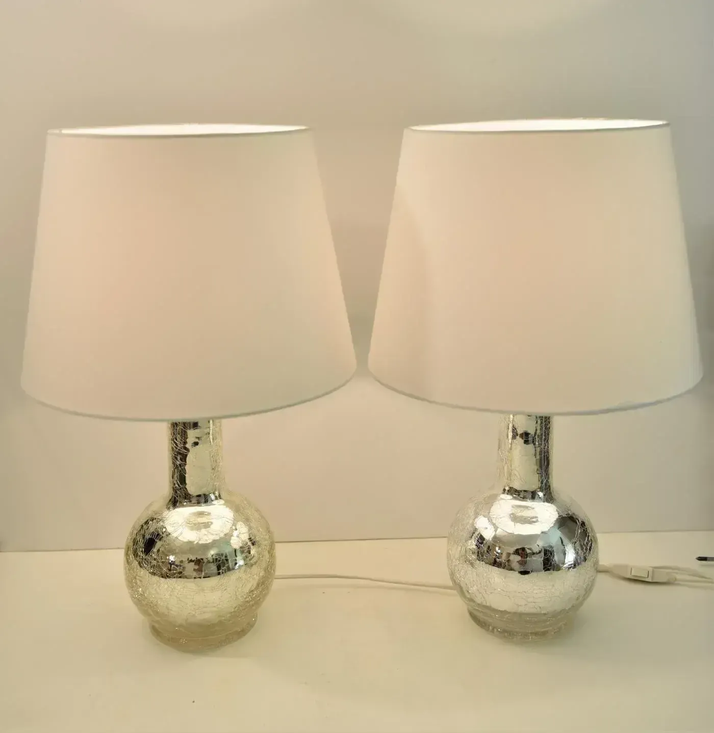 Mercury Glass Table Lamps By Luxus By Uno & östen Kristiansson, Set Of 2 photo 1595.0