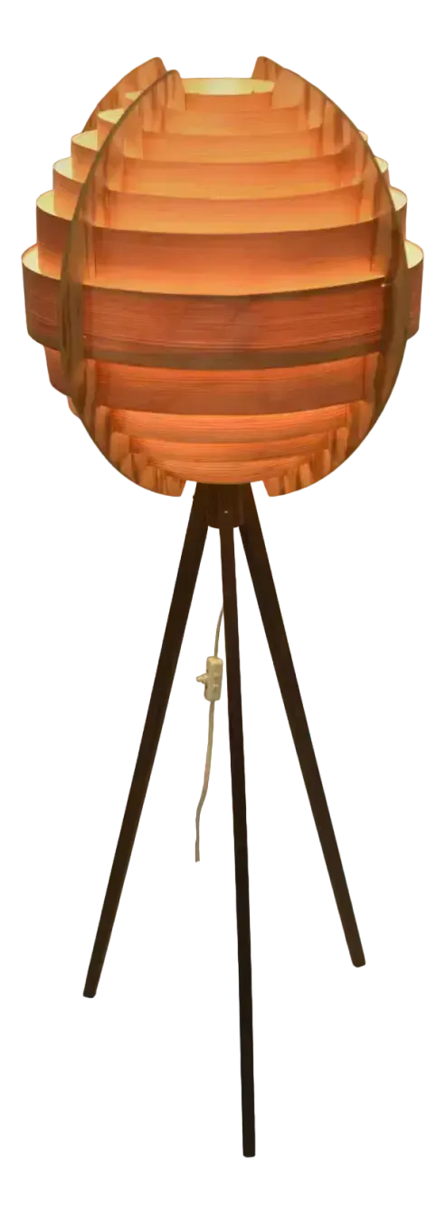 Swedish Pine And Mahogany Floor Lamp By Hans Agne Jakobsson, 1960s