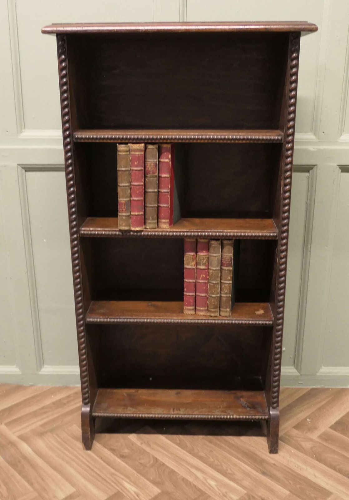 A Good Early 20th Century Open Oak Bookcase photo furniture
