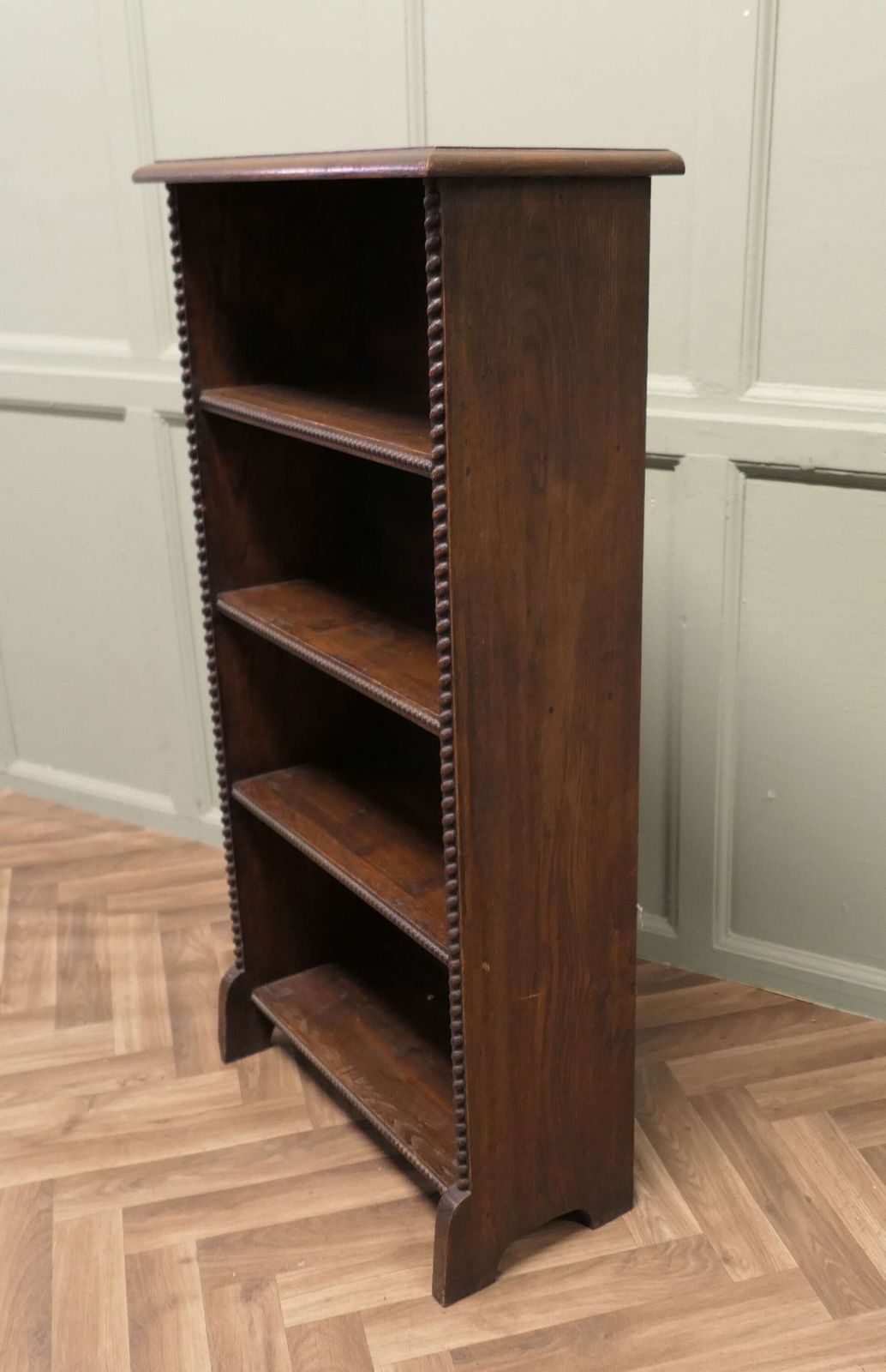 A Good Early 20th Century Open Oak Bookcase photo Furniture
