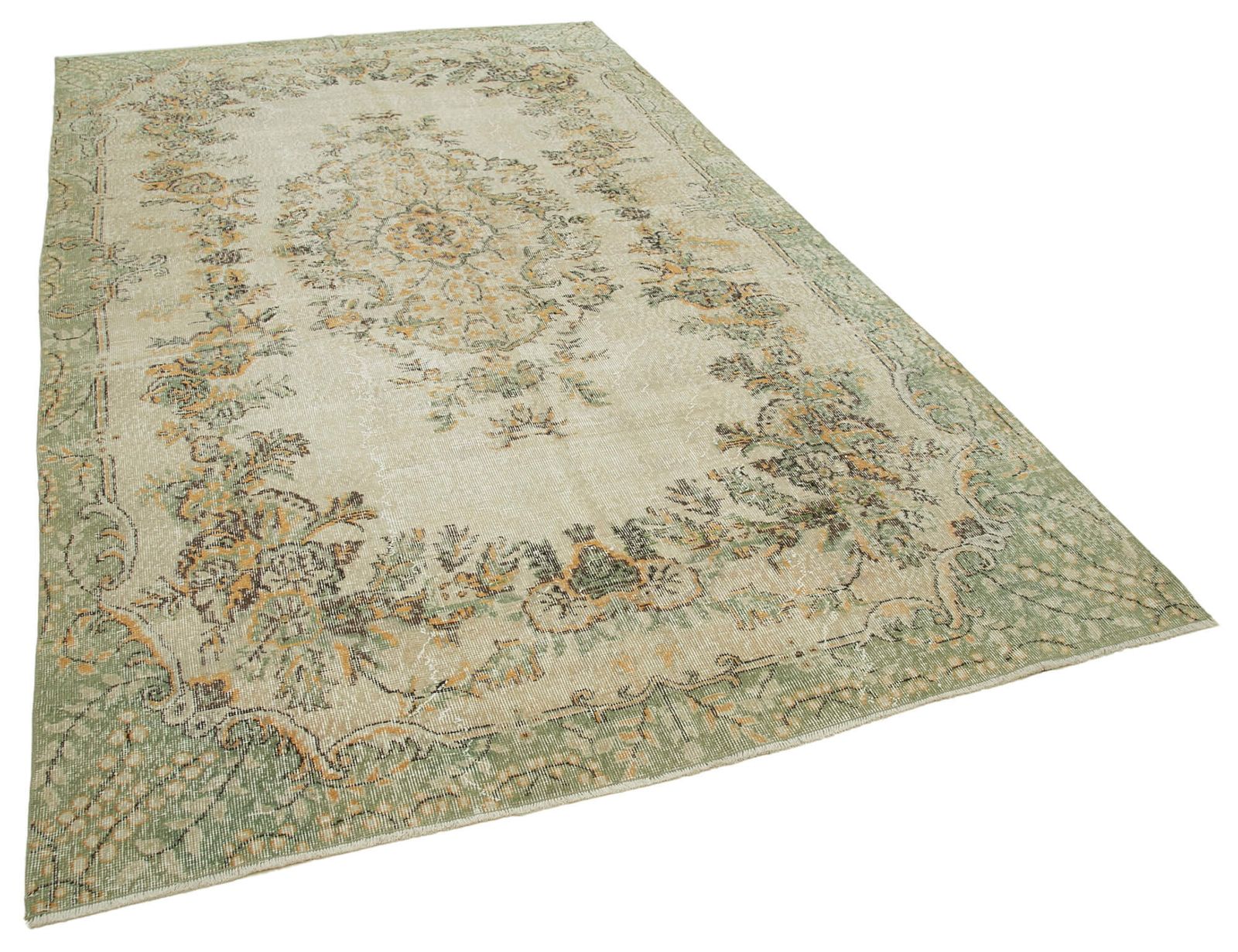 Handmade Beige Turkish Vintage Area Rug 196 Cm X 332 Cm photo furniture