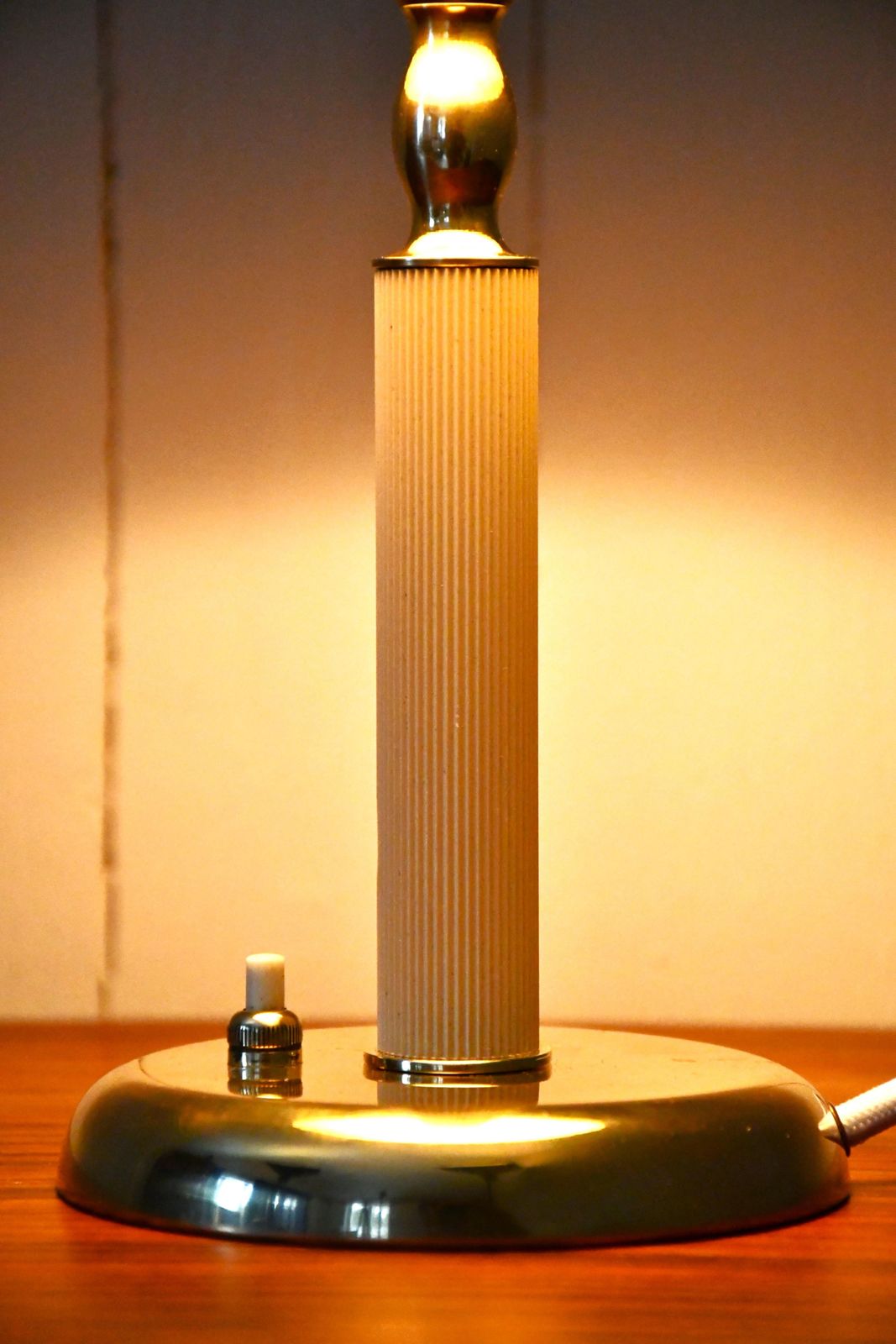 photo for sale Very Rare Swedish Grace Period, Brass Table Lamp By Harald Notini For Böhlmarks 1930s