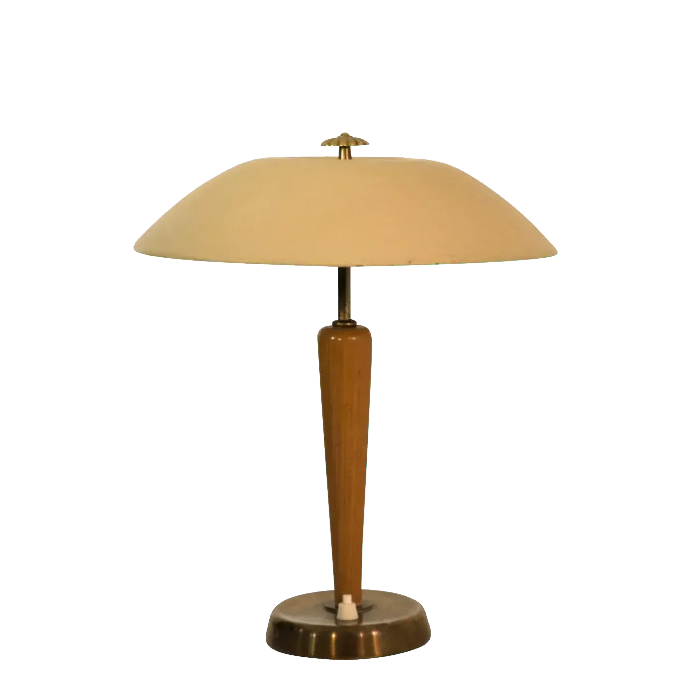 Swedish Grace Period Brass And Oakwood Table Lamp By Böhlmarks, 1920s