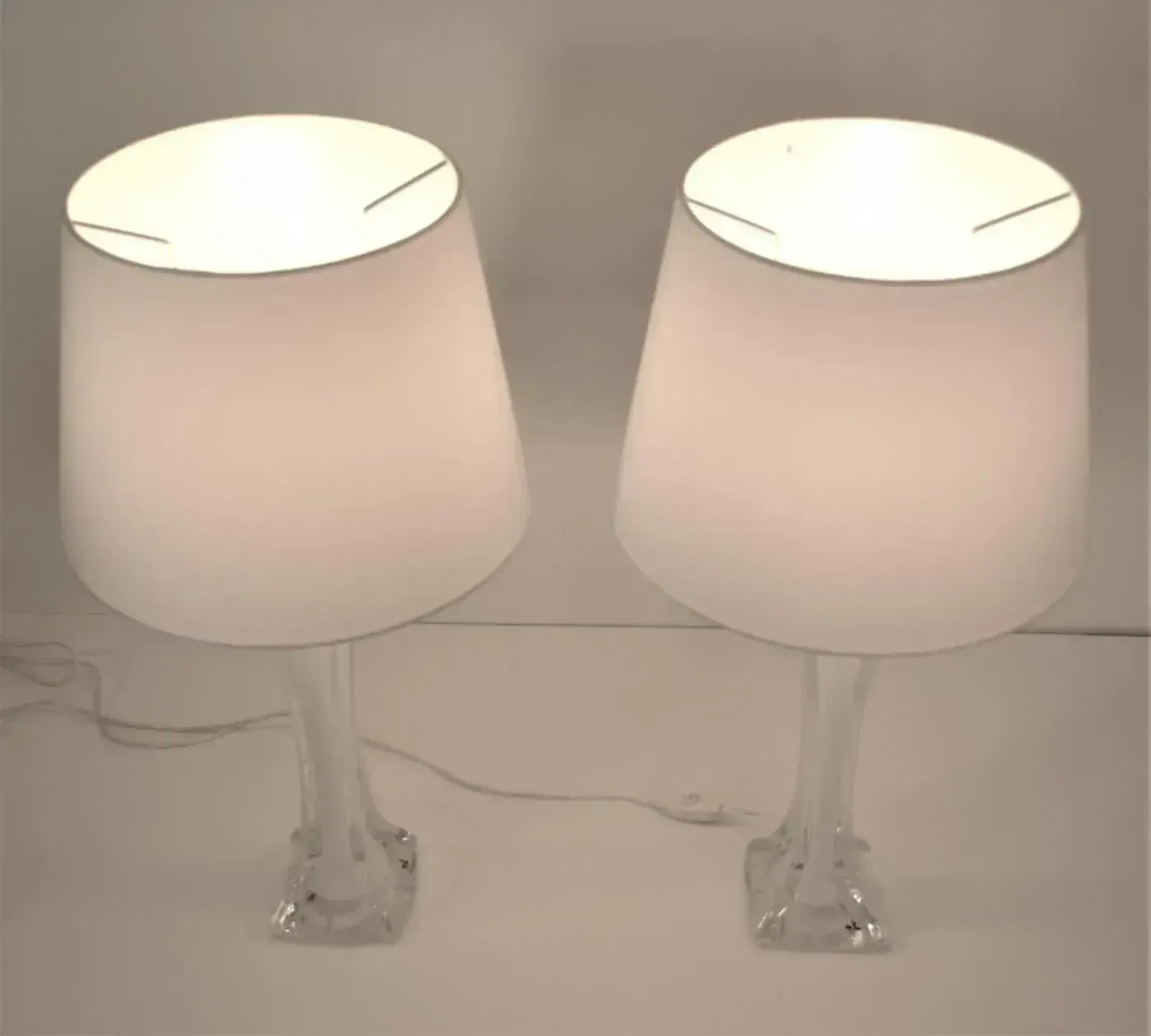 Large Art Glass Table Lamp By Paul Kedelv For Flygsfors, 1950s photo Lighting