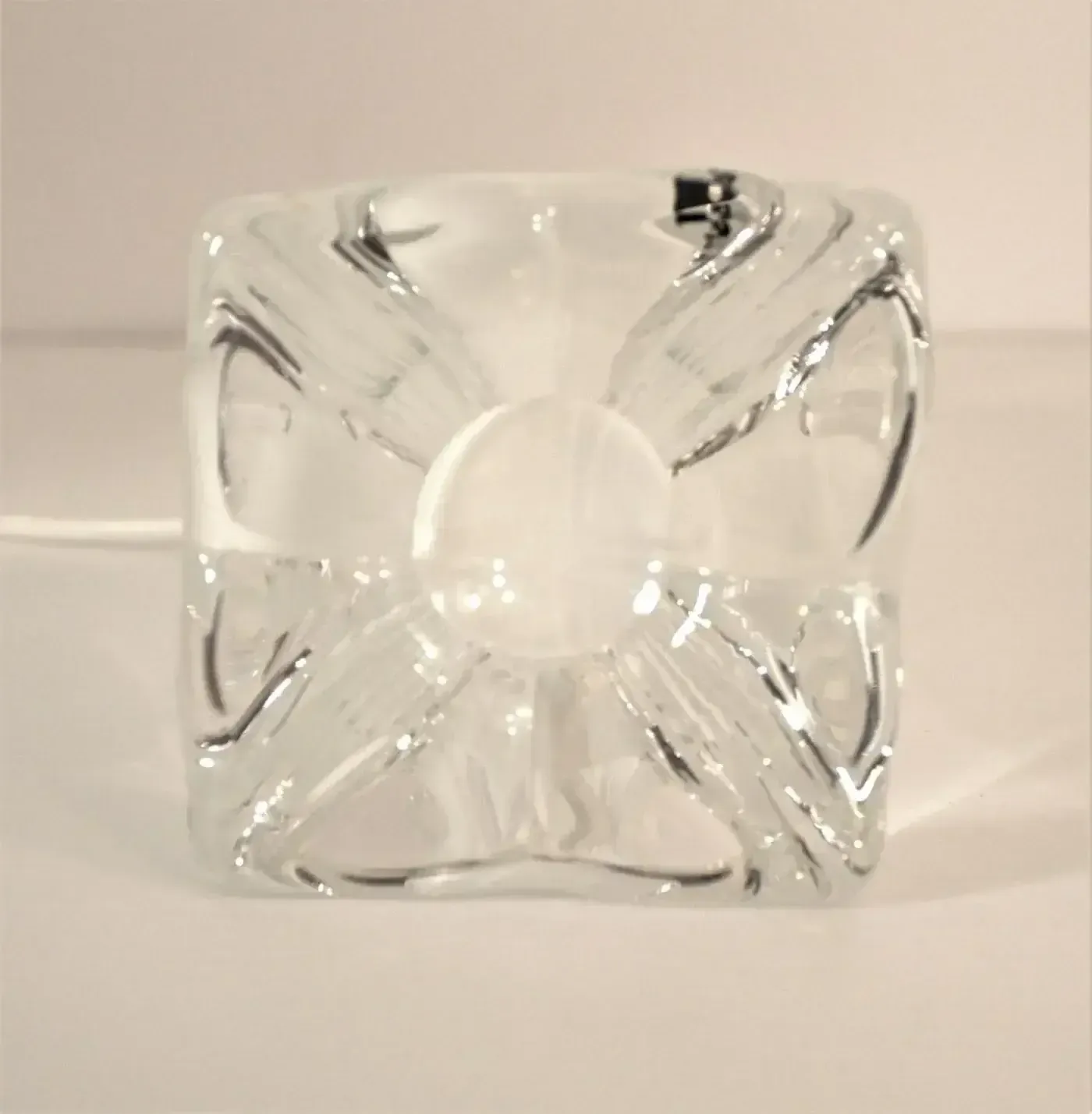 Large Art Glass Table Lamp By Paul Kedelv For Flygsfors, 1950s photo buy