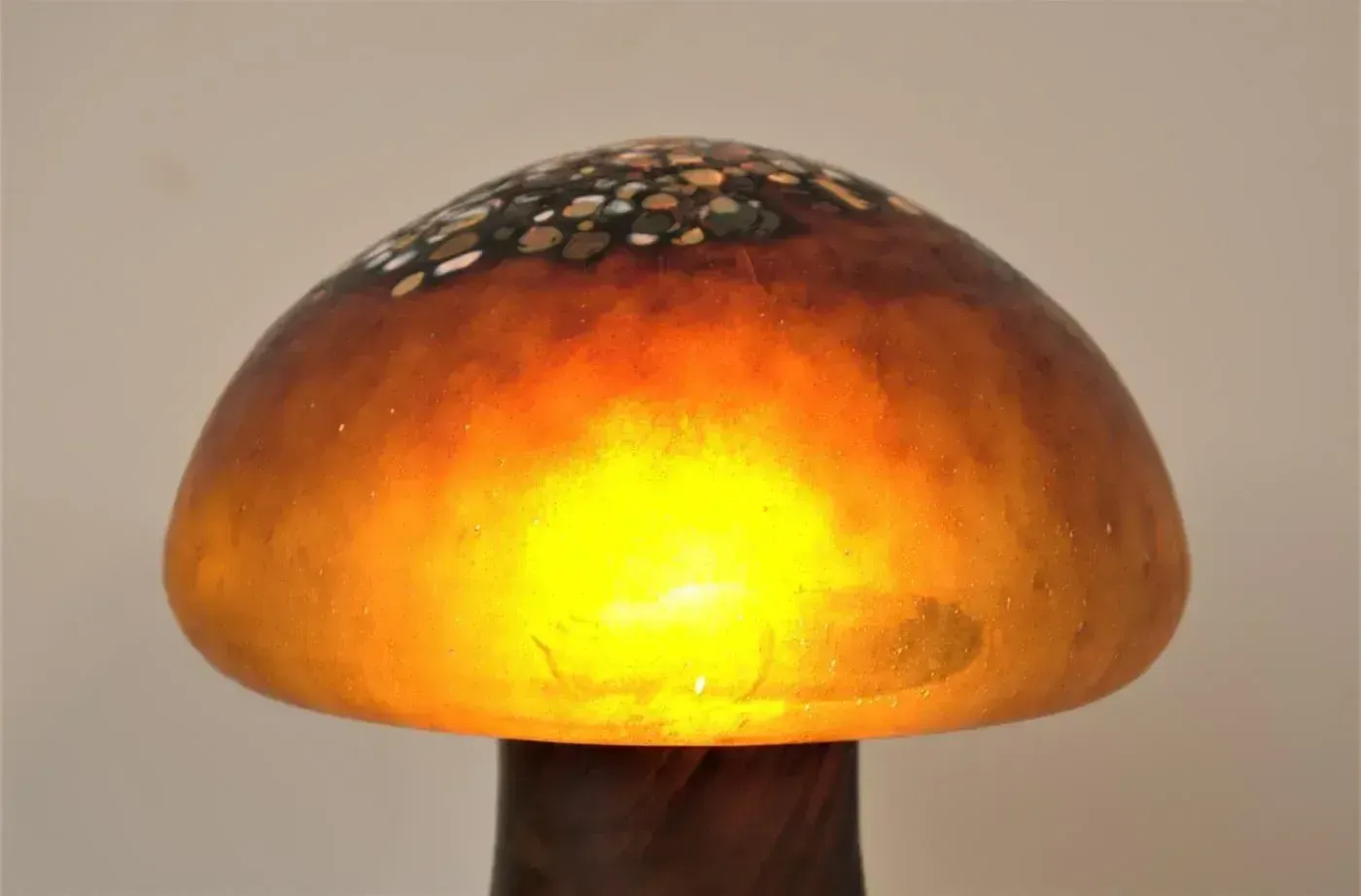 Mushroom Shaped Glass Table Lamps By Monica Backström For Kosta Boda, 1960s, Set Of 2 photo vinterior