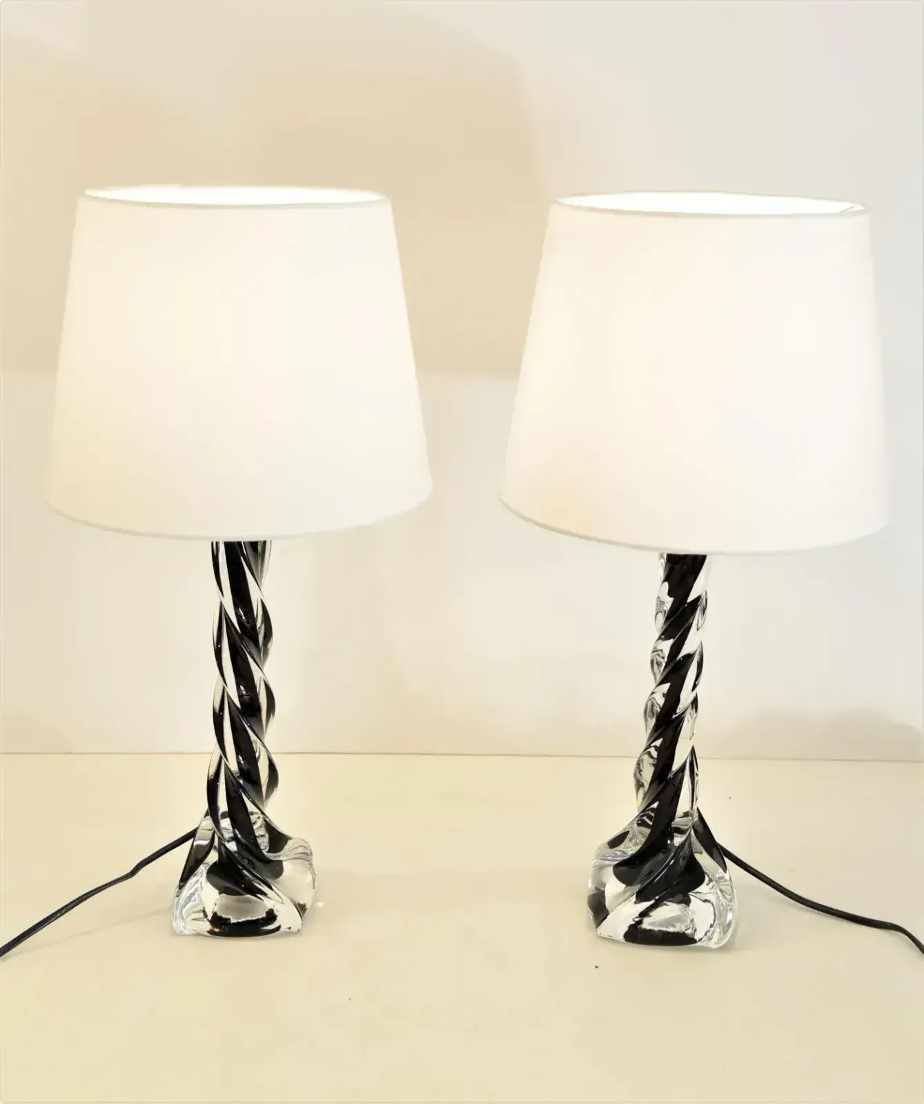 Table Lamps By Paul Kedelv For Flygsfors Glasbruk, 1950s, Set Of 2 photo Lighting