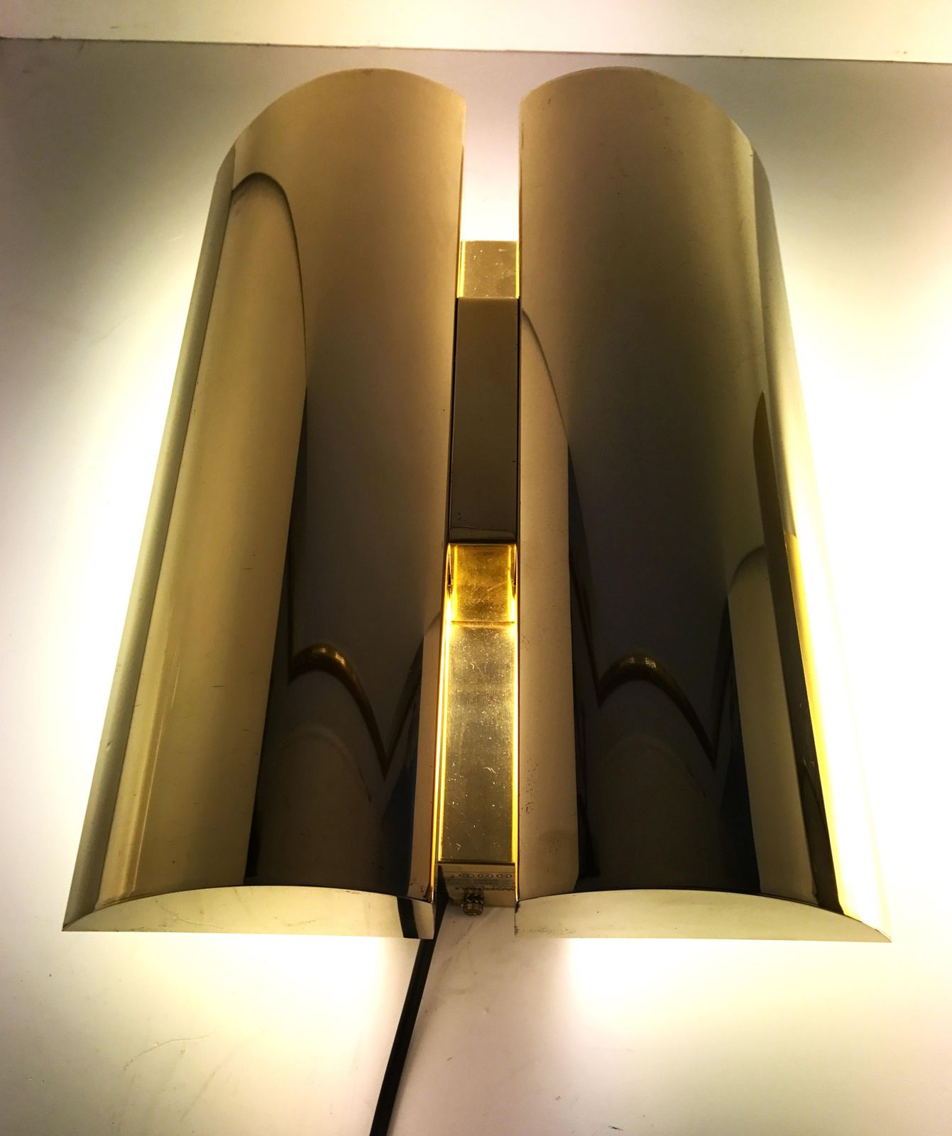 Swedish Brass Wall Sconces By Falkenbergs Belysning Ab, 1980s, Set Of 2 photo for sale