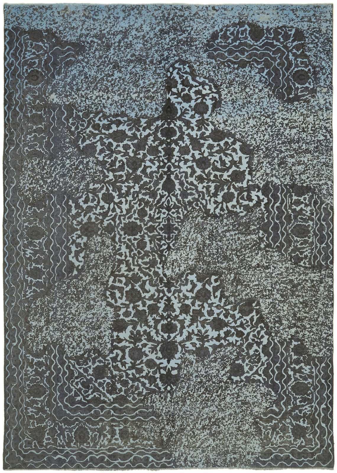 Handmade Grey Overdyed Large Area Rug 292 Cm X 396 Cm