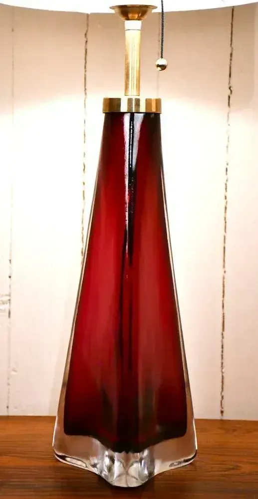 Large Swedish Art Glass Model Rd1319 Table Lamps By Carl Fagerlund For Orrefors, 1950s, Set Of 2 photo Lighting