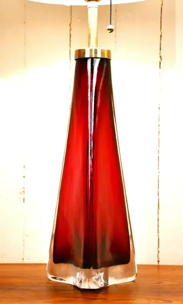 Large Swedish Art Glass Model Rd1319 Table Lamps By Carl Fagerlund For Orrefors, 1950s, Set Of 2 photo vinterior