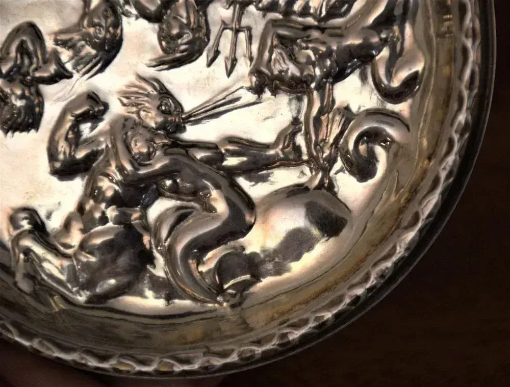 photo for sale Swedish Gab Sterlingsilver And Bakelite Coasters, Made After Carl Milles "Play Of The Winds"