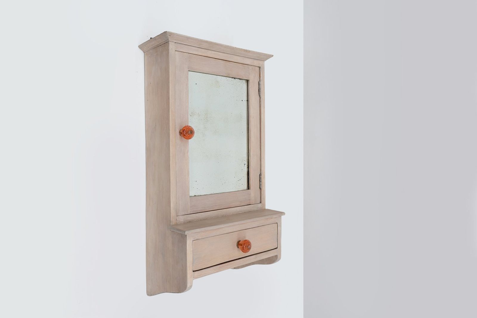 Art Deco French Wooden Medicine Cabinet With Mirror, 1920s photo 732.0