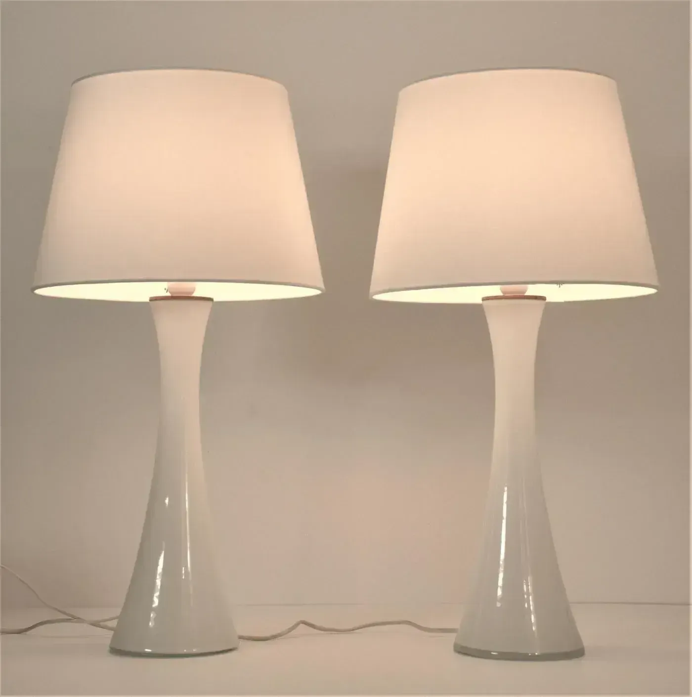 Swedish Modern Glass And Teak Table Lamps By Bernt Nordstedt For Bergboms, Set Of 2 photo furniture
