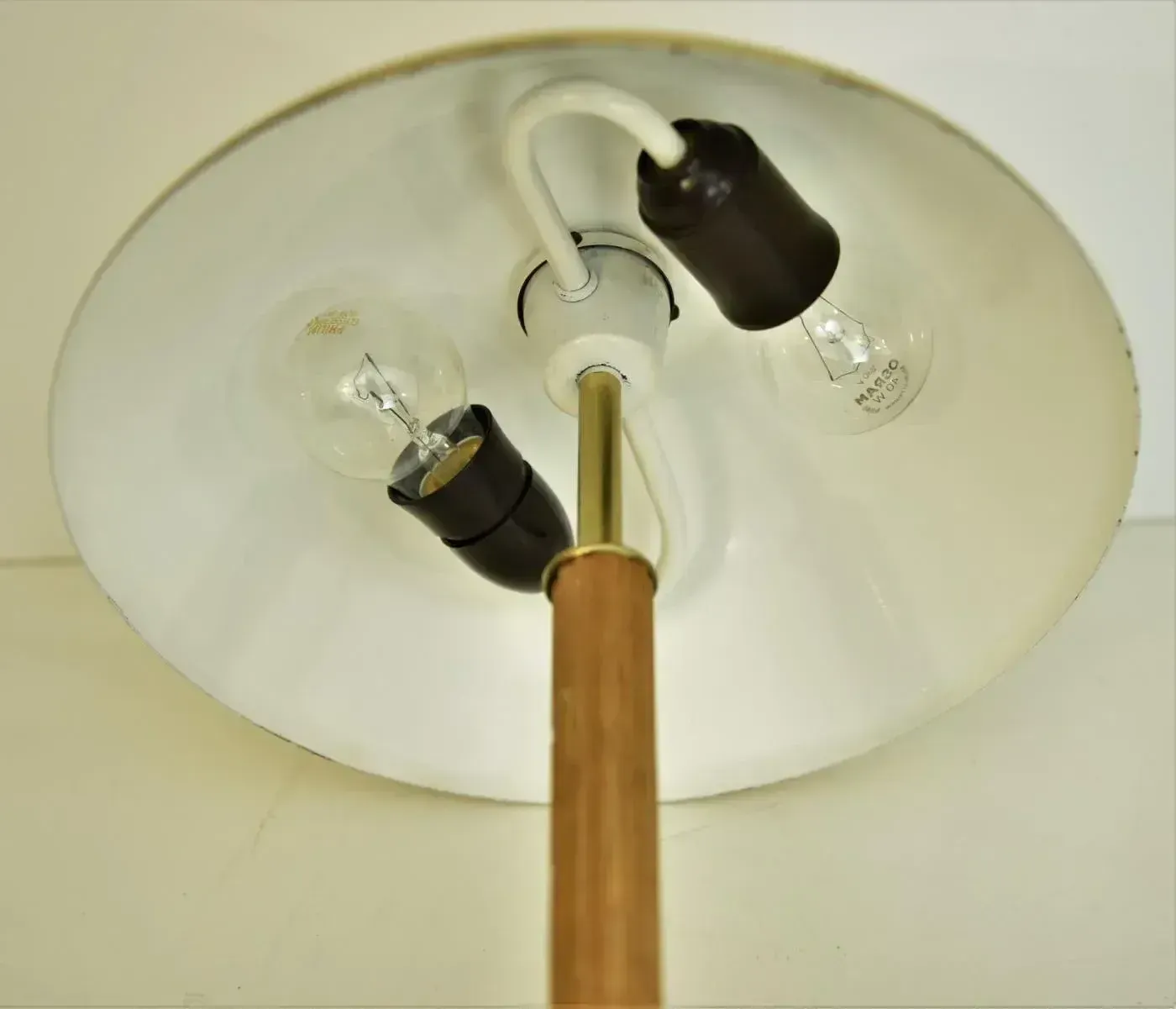 Swedish Art Deco Brass And Oak Table Lamp By Falkenbergs Belysning Ab, 1940s photo buy