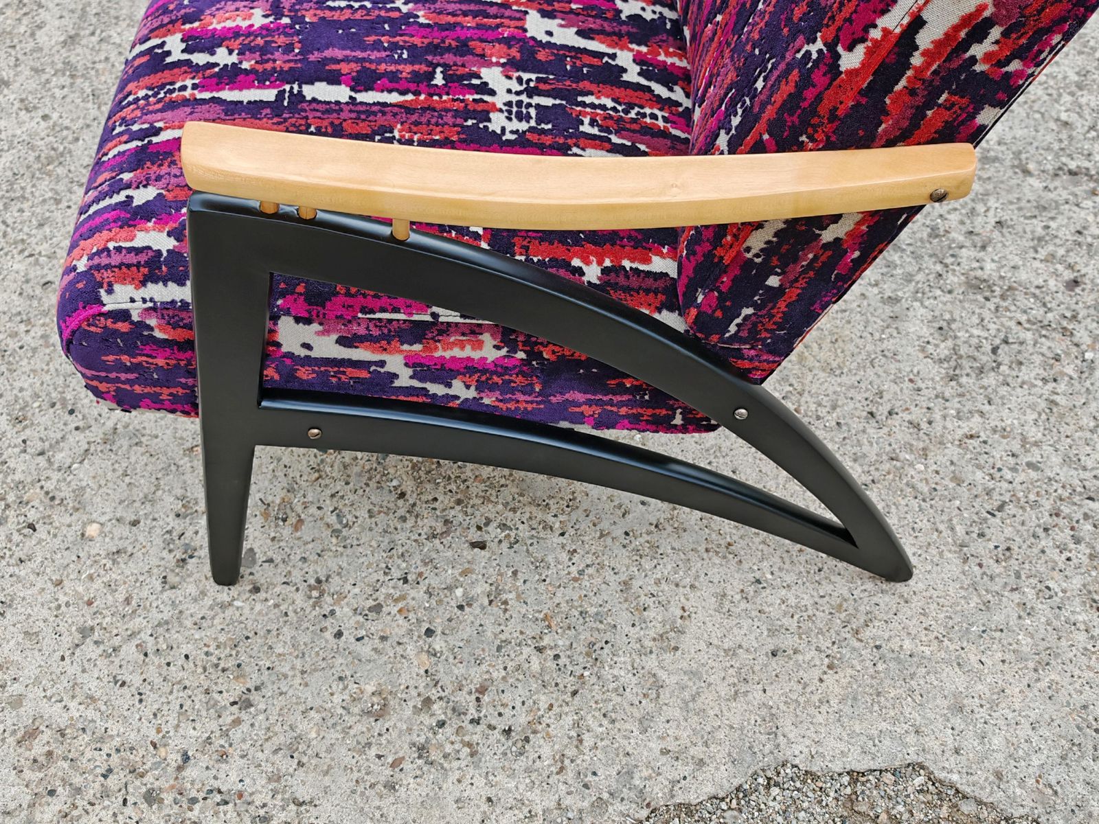 Pair Of Mid Century Modern Armchairs "Gazelle" Featuring Uniquely Shaped Lines photo buy