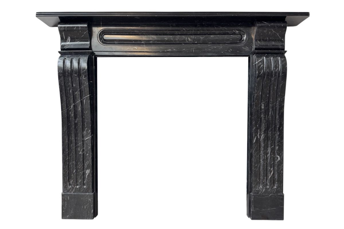 Home Fixtures Antique Regency Fireplace Surround In Black Ashburton Marble photo
